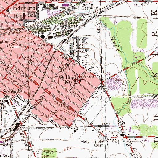 Topographic Map of School Number 6 (historical), NY