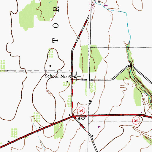 Topographic Map of School Number 6 (historical), NY