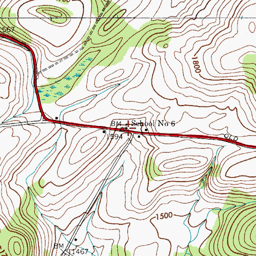 Topographic Map of School Number 6 (historical), NY