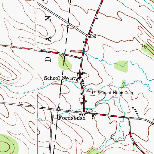 Topographic Map of School Number 6 (historical), NY