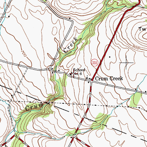 Topographic Map of School Number 6 (historical), NY