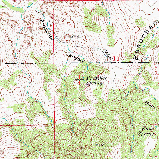 Topographic Map of Preacher Spring, AZ