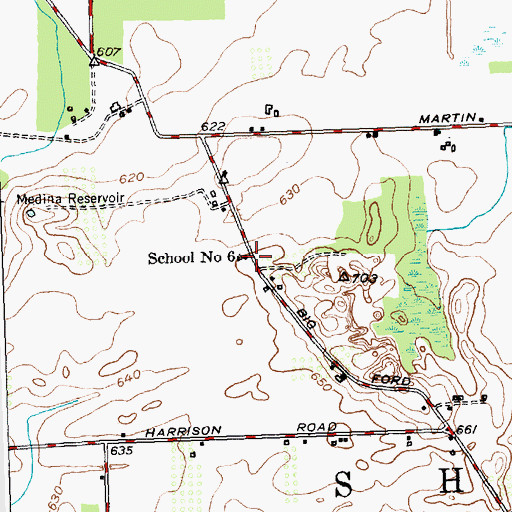 Topographic Map of School Number 6 (historical), NY