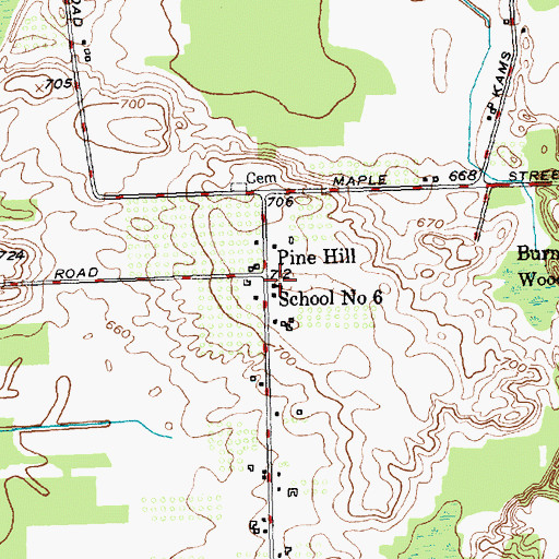 Topographic Map of School Number 6 (historical), NY