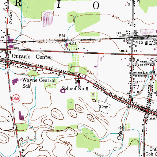 Topographic Map of Ontario Elementary School, NY