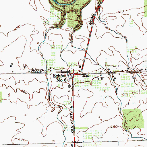 Topographic Map of School Number 6 (historical), NY