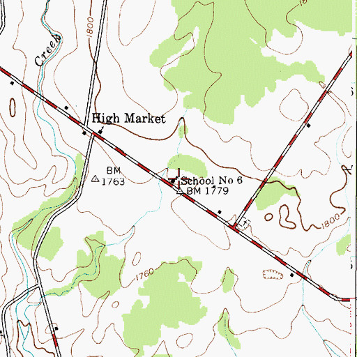 Topographic Map of School Number 6 (historical), NY