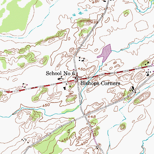 Topographic Map of School Number 6 (historical), NY