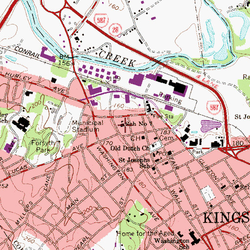 Topographic Map of School Number 7 (historical), NY