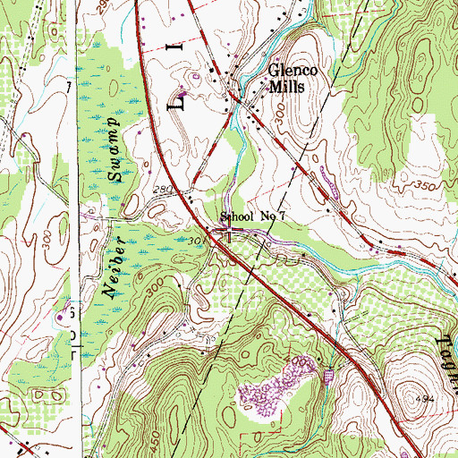 Topographic Map of School Number 7 (historical), NY