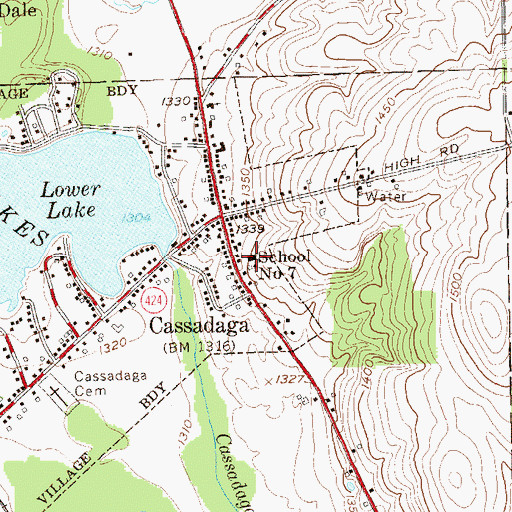 Topographic Map of School Number 7 (historical), NY