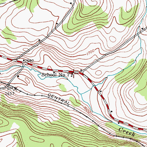 Topographic Map of School Number 7 (historical), NY