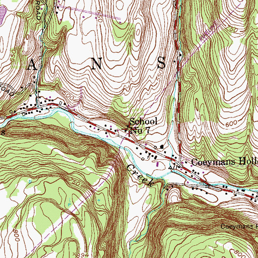 Topographic Map of School Number 7 (historical), NY