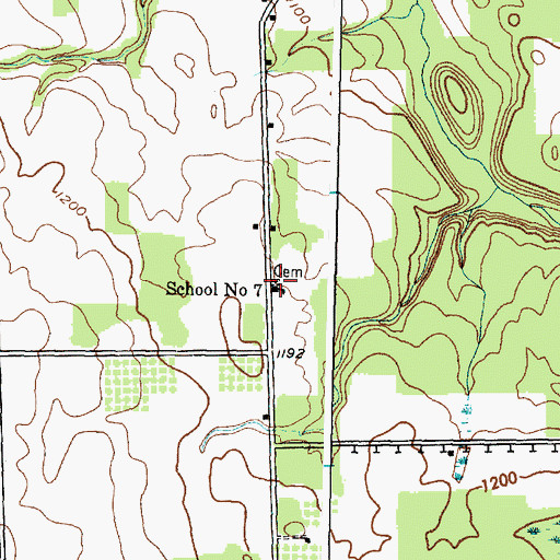 Topographic Map of School Number 7 (historical), NY