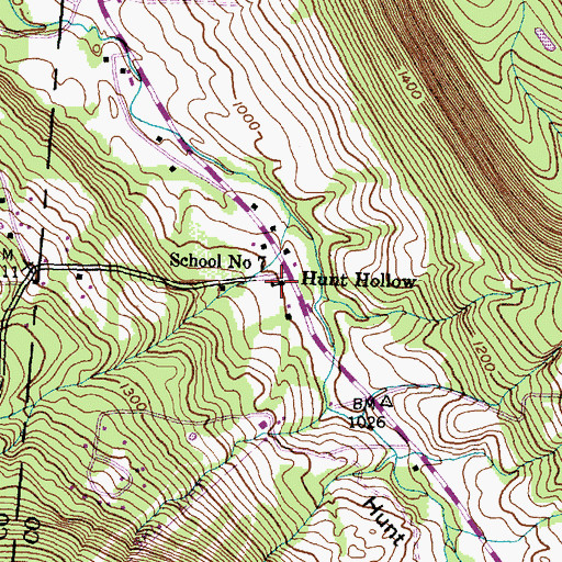 Topographic Map of School Number 7 (historical), NY