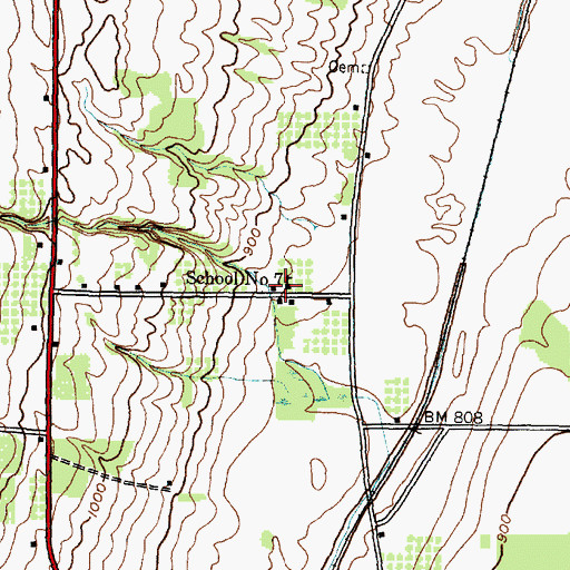 Topographic Map of School Number 7 (historical), NY