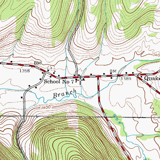 Topographic Map of School Number 7 (historical), NY