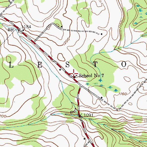 Topographic Map of School Number 7 (historical), NY