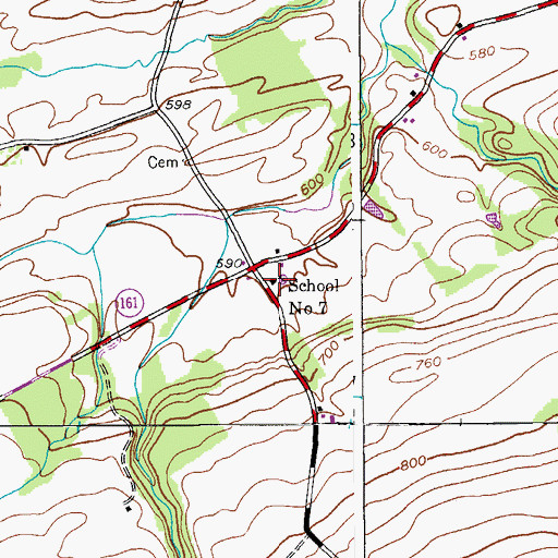 Topographic Map of School Number 7 (historical), NY