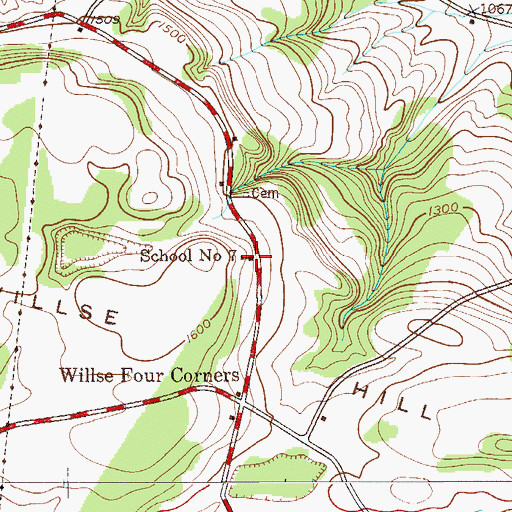 Topographic Map of School Number 7 (historical), NY
