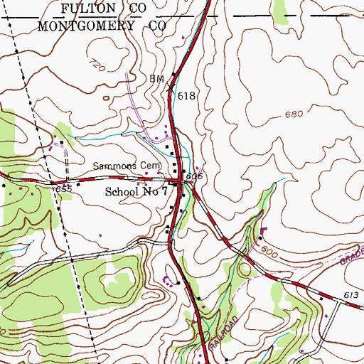 Topographic Map of School Number 7 (historical), NY