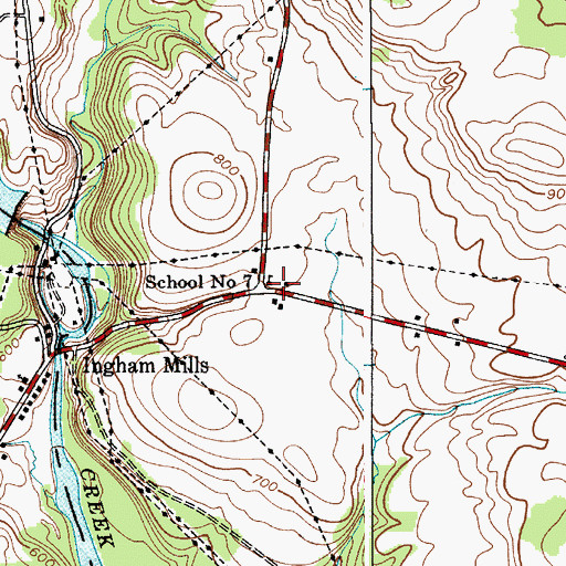 Topographic Map of School Number 7 (historical), NY