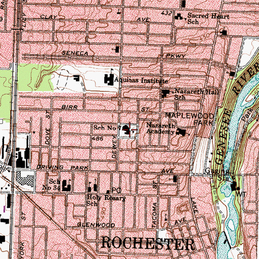 Topographic Map of Virgil Grissom School, NY