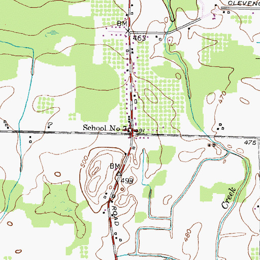 Topographic Map of School Number 7 (historical), NY