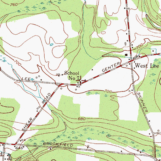 Topographic Map of School Number 7 (historical), NY