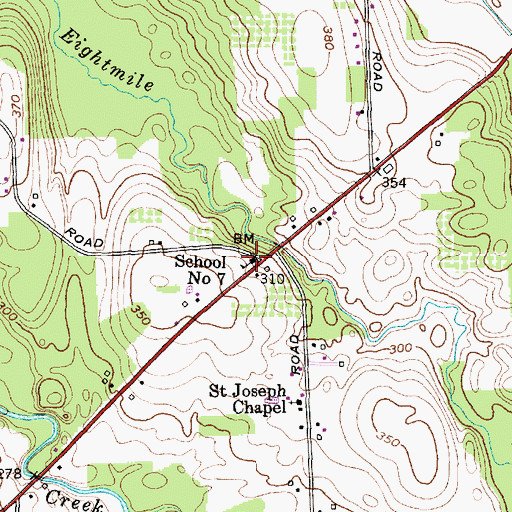 Topographic Map of School Number 7 (historical), NY