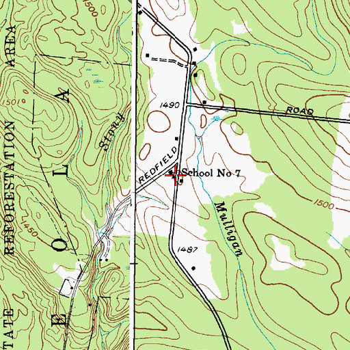 Topographic Map of School Number 7 (historical), NY