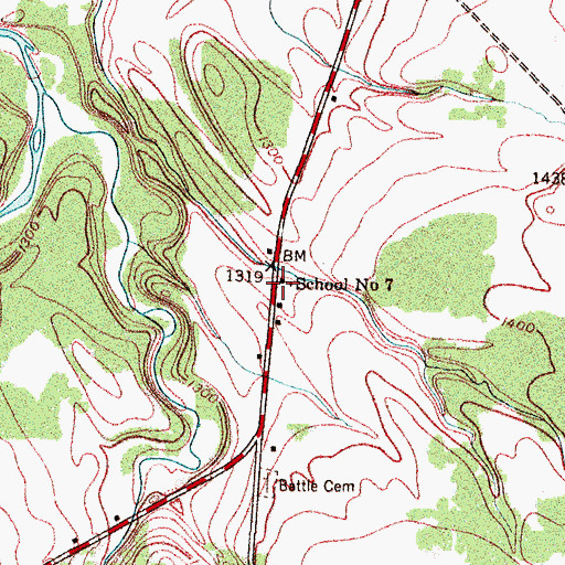 Topographic Map of School Number 7 (historical), NY