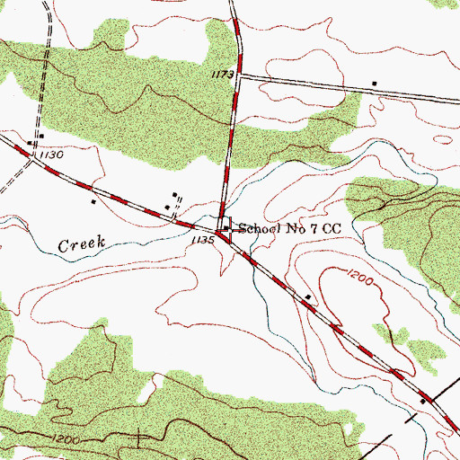 Topographic Map of School Number 7 CC (historical), NY