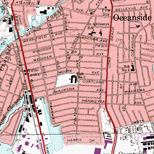 Topographic Map of School Number 8, NY