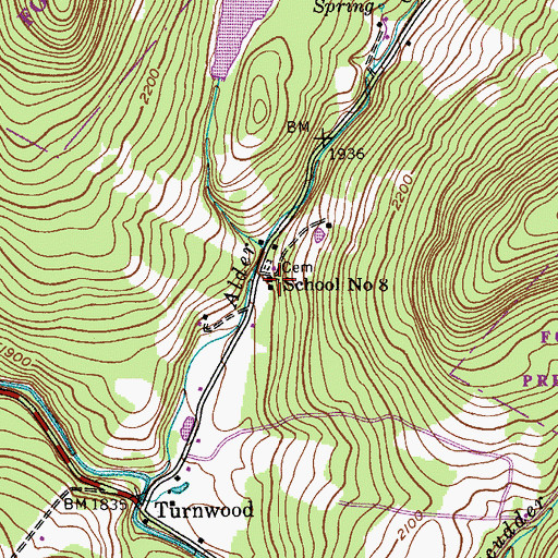 Topographic Map of School Number 8 (historical), NY