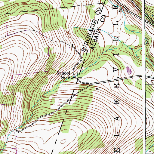 Topographic Map of School Number 8 (historical), NY