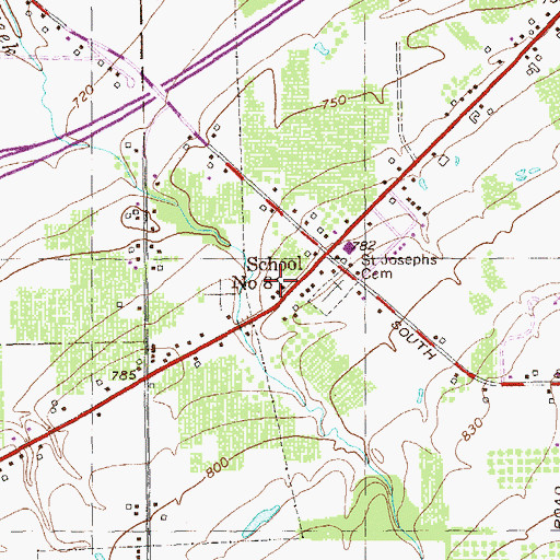 Topographic Map of School Number 8 (historical), NY