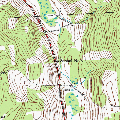 Topographic Map of School Number 8 (historical), NY