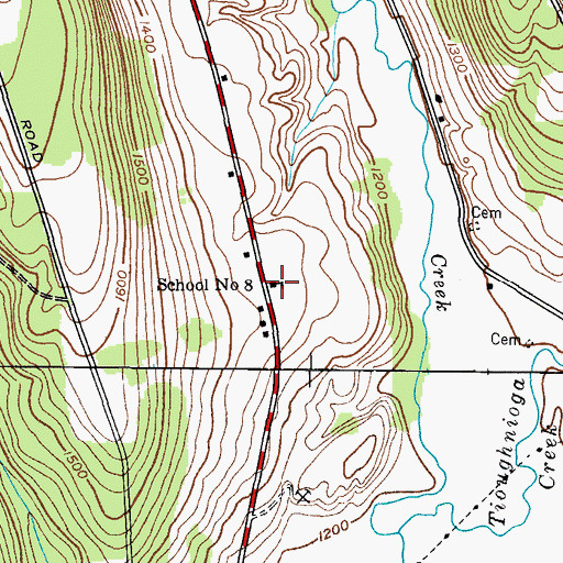 Topographic Map of School Number 8 (historical), NY