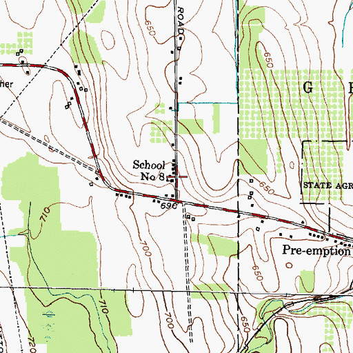 Topographic Map of School Number 8 (historical), NY