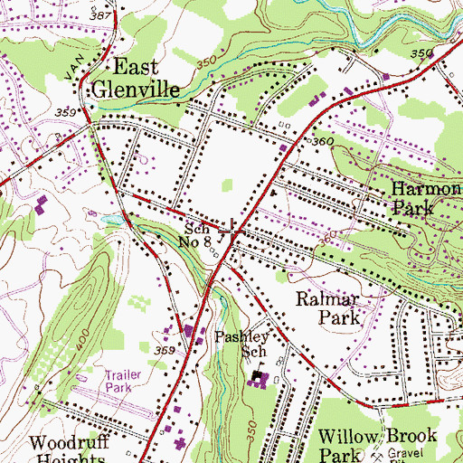 Topographic Map of School Number 8 (historical), NY