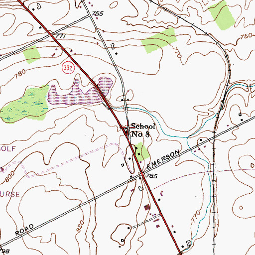 Topographic Map of School Number 8 (historical), NY