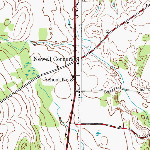 Topographic Map of School Number 8 (historical), NY