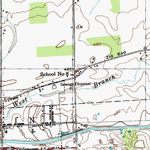 Topographic Map of School Number 8 (historical), NY