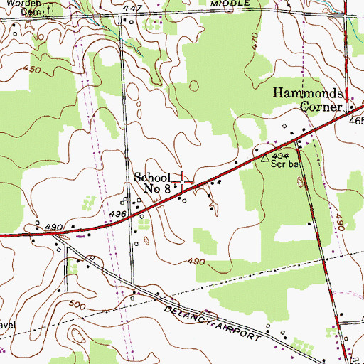 Topographic Map of School Number 8 (historical), NY