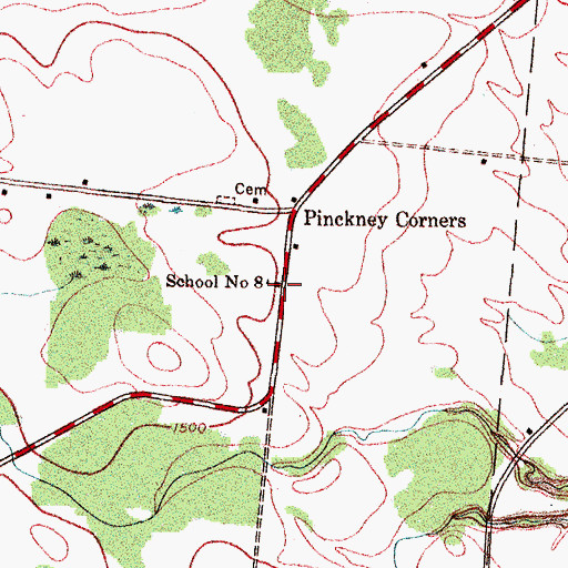 Topographic Map of School Number 8 (historical), NY