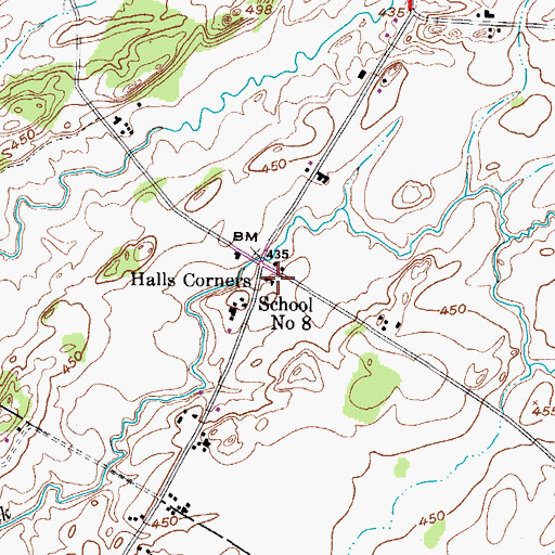 Topographic Map of School Number 8 (historical), NY