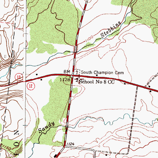 Topographic Map of School Number 8 CC (historical), NY