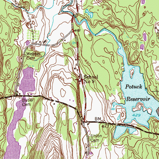 Topographic Map of School Number 9 (historical), NY