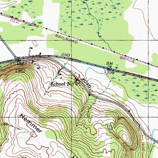 Topographic Map of School Number 9 (historical), NY